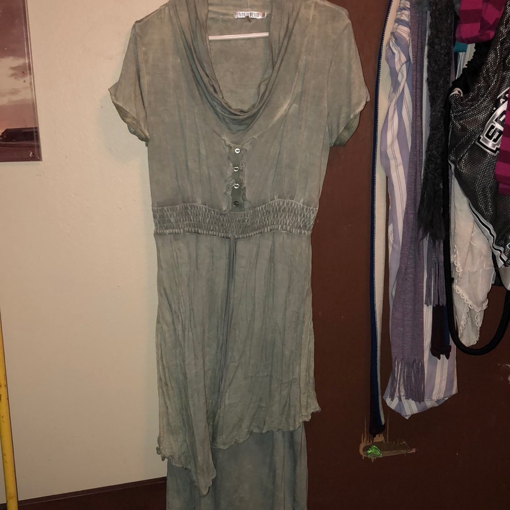 Vintage Mollo Rollo green tie dye LG